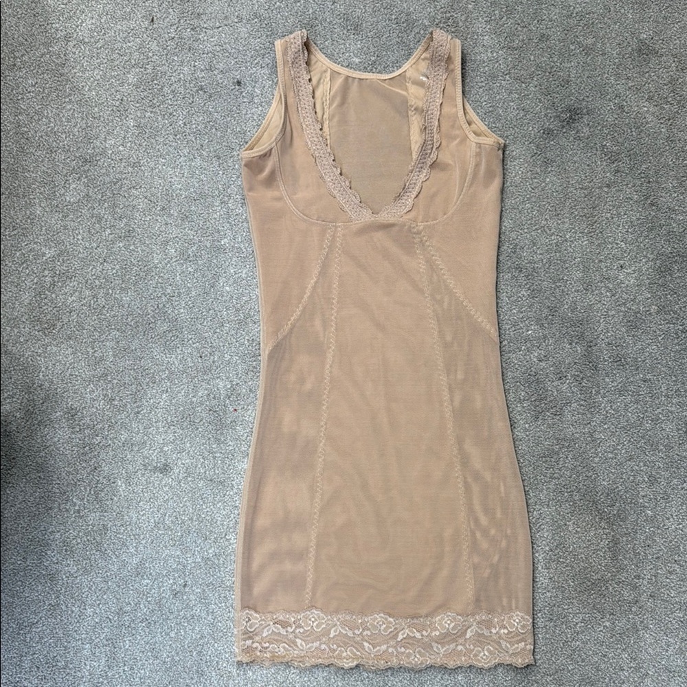 Daisy Fuentes Nude Slimming Slip Shapewear Dress Size L